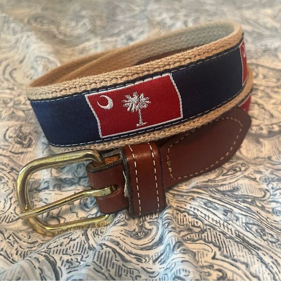 Palmetto Moon South Carolina State Flag Design Mens Belt - Picture 4 of 5